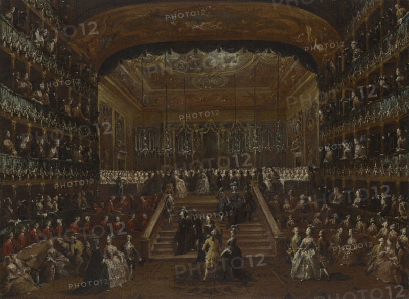 The Ball in honour of Count and Countess De Nord in Teatro San Benedetto, 22nd January 1782, 1782. Creator: Guardi, Francesco (1712-1793).