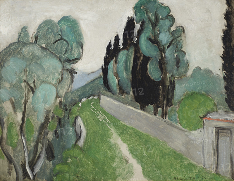 Landscape with cypress and olive trees near Nice, c1918. Creator: Matisse, Henri (1869-1954).