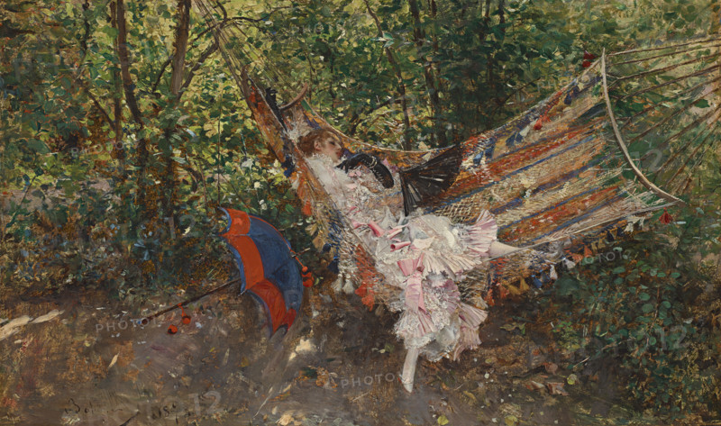 Le Hamac, 1873. Creator: Boldini, Giovanni (1842-1931).