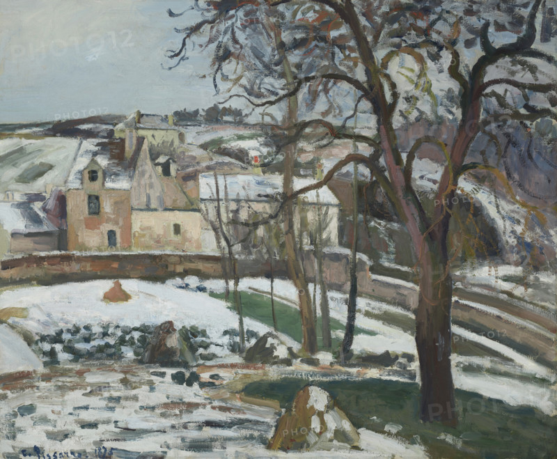 Effet de neige à L'Hermitage, Pontoise, 1875. Creator: Pissarro, Camille (1830-1903).