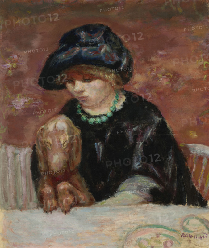 Portrait of Marthe Bonnard with a basset, c1912. Creator: Bonnard, Pierre (1867-1947).