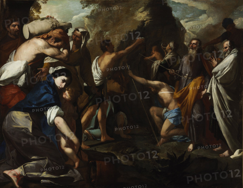 Moses Striking Water from the Rock, 1640-1645. Creator: Bellis, Antonio de (c. 1616-c. 1660).
