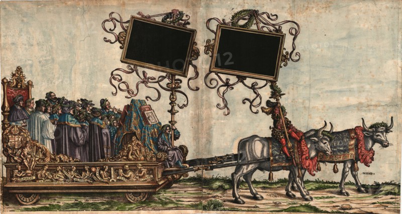 Music Canterey (The Triumphal Procession of the Emperor Maximilian I), 1517-1518. Creator: Burgkmair, Hans, the Elder (1473-1531).