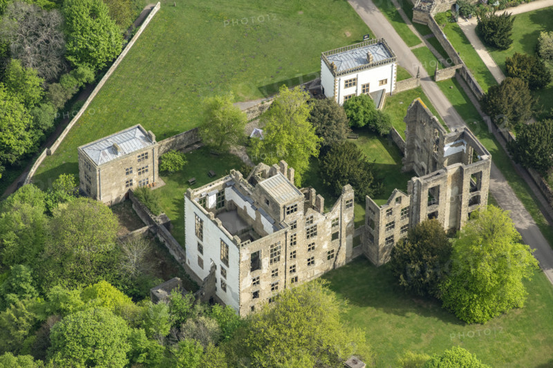 Hardwick Old Hall, a ruined early 16th century Great Hall, Derbyshire, 2025. Creator: Robyn Andrews.