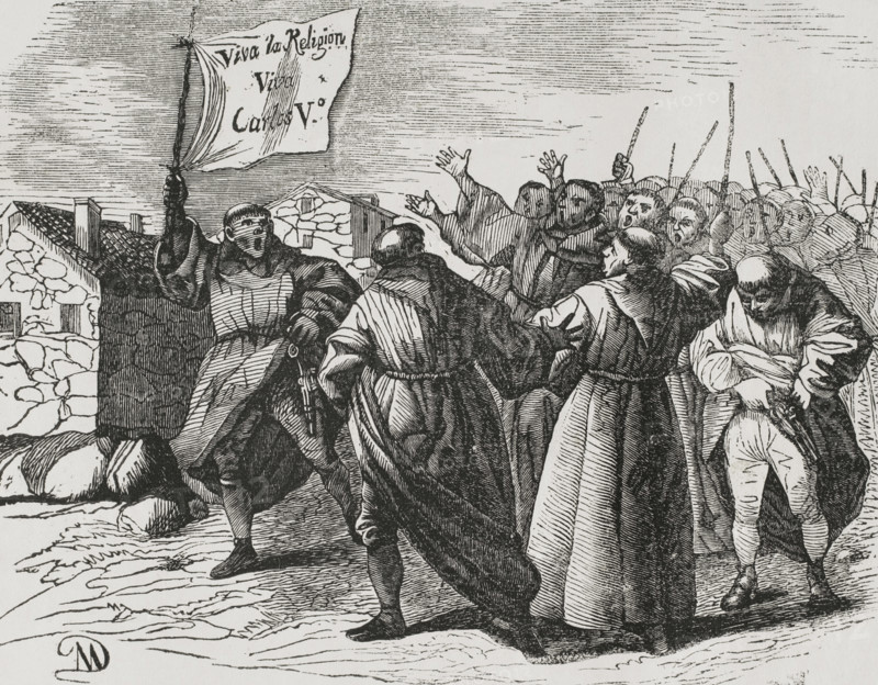 Monastic uprising, First Carlist War (1833-1840), Madrid, Spain, 1842.  Creator: Jose Gomez.