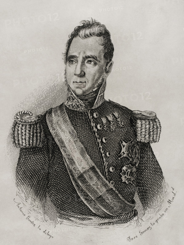 Juan Palarea Blanes, so-called "El Médico" (baptised 1780-1842), Spanish military, 1845.  Creator: Jose Gomez.