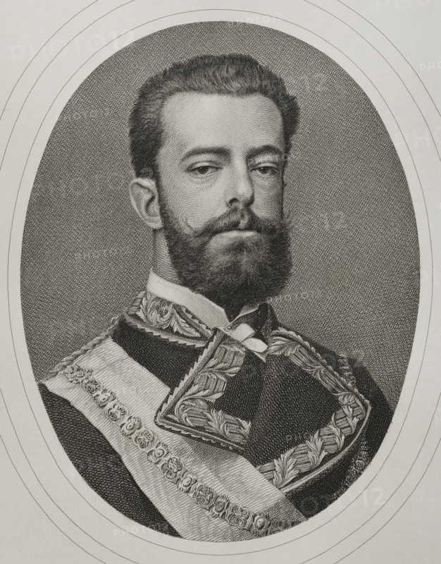 Amadeo I of Spain (1845-1890), King of Spain from January 2, 1871 to February 11, 1873, 1882.  Creator: Joaquin Furno Abad.