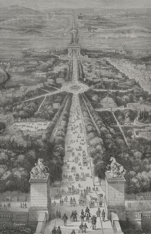 The Champs-Élysées, Paris, France, 1856.  Creator: Unknown.
