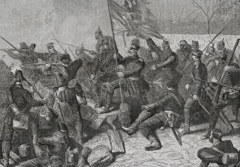 Franco-Prussian War (1870-1871): General von Budritzki (1812-1876) leading the Prussian army...1871. Creator: Unknown.