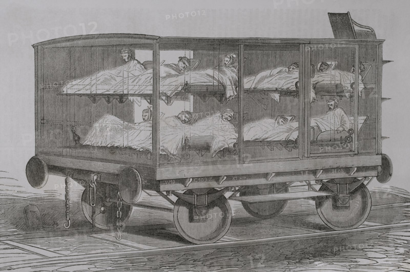 Franco-Prussian War (1870-1871): Casualty transport wagon, 1871.  Creator: Unknown.
