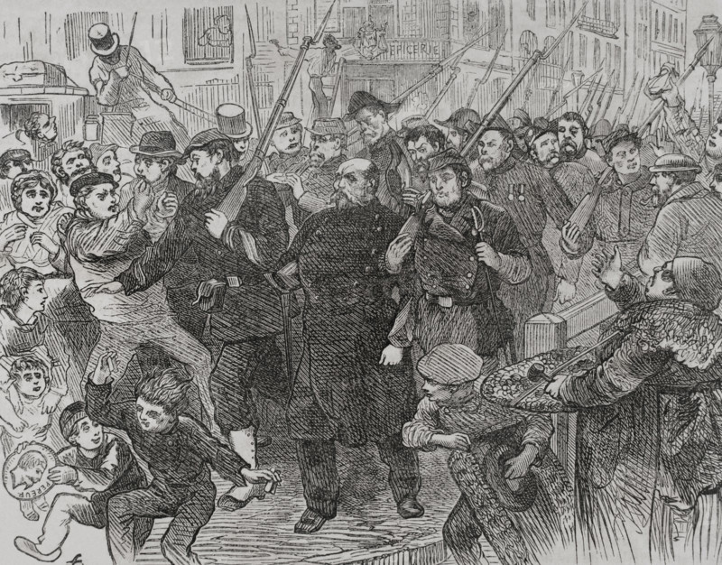 Franco-German War (1870-1871): Arrest of Napoleon III spies in Paris, 1871.  Creator: Unknown.