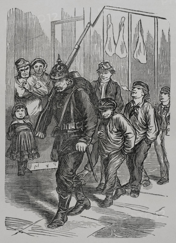 Franco-Prussian War (1870-1871): The last German in Paris, 1871. Creator: Unknown.