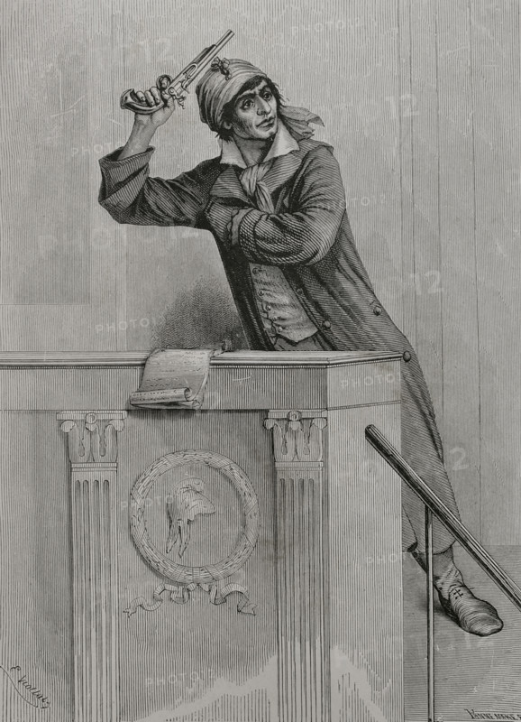 Jean-Paul Marat (1743-1793), French scientist and physician, 1876. Creator: Pannemaker.