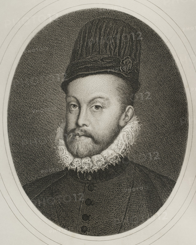 Portrait of Philip II (1527-1598), King of Spain (1556-1598), 1879.  Creator: Alphonse Charles Masson.