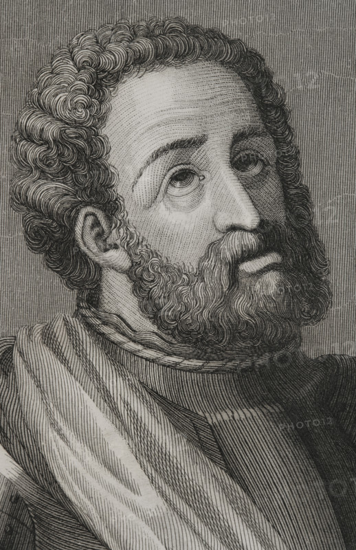 Rodrigo Díaz de Vivar, known as El Cid Campeador (c1043-1099), Castilian nobleman, knighted, 1853.  Creator: Antonio Roca Sallent.