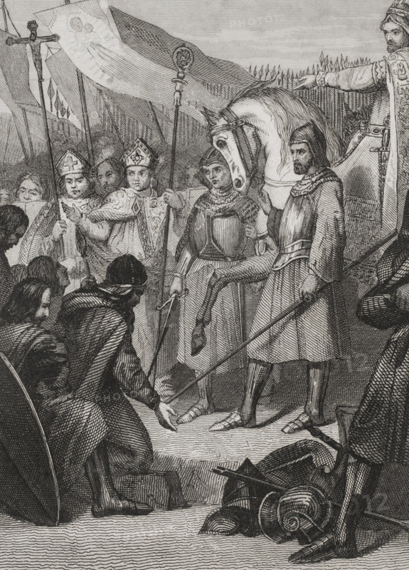 Portrait of Mauregatus of Asturias, the Usurper (?-788), King of Asturias from 783 to 788, 1853.  Creators: Unknown, Antonio Roca Sallent.