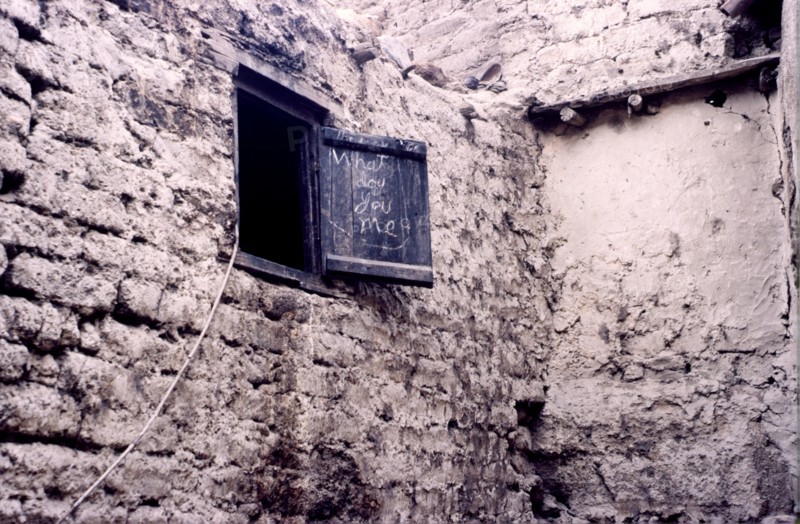 Wooden shutter, Ladakh, India, 1988. Creator: Amanda Waite.