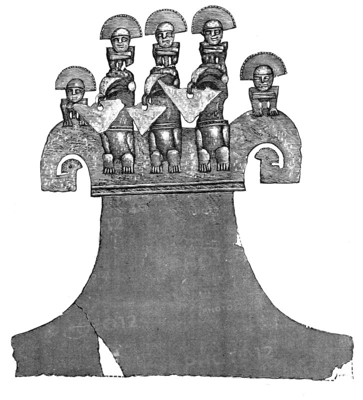 Gold ornaments from the graves of the Incas of Peru - altar-shrine of gold..., 1883. Creator: Unknown.