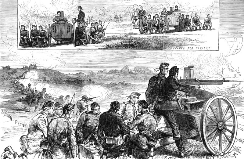 The Nordenfeldt Guns at Aldershott, 1883. Creator: Unknown.