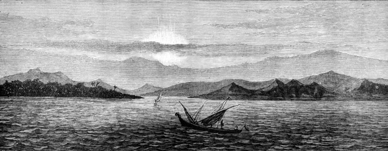 Anjer, on the Coast of Java, destroyed by the eruption, 1883. Creator: Unknown.