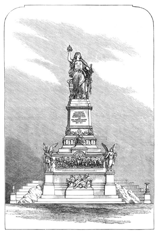 Statue of Germania, opposite Bingen, on the Rhine, 1883. Creator: Unknown.