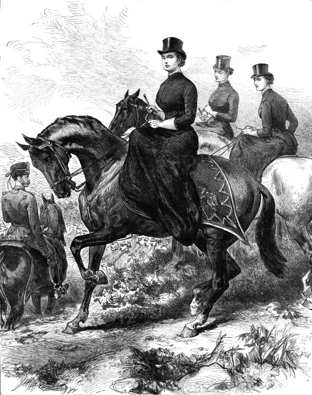 The Imperial Crown Princess of Germany at the German Army Manoeuvres, 1883. Creator: Unknown.