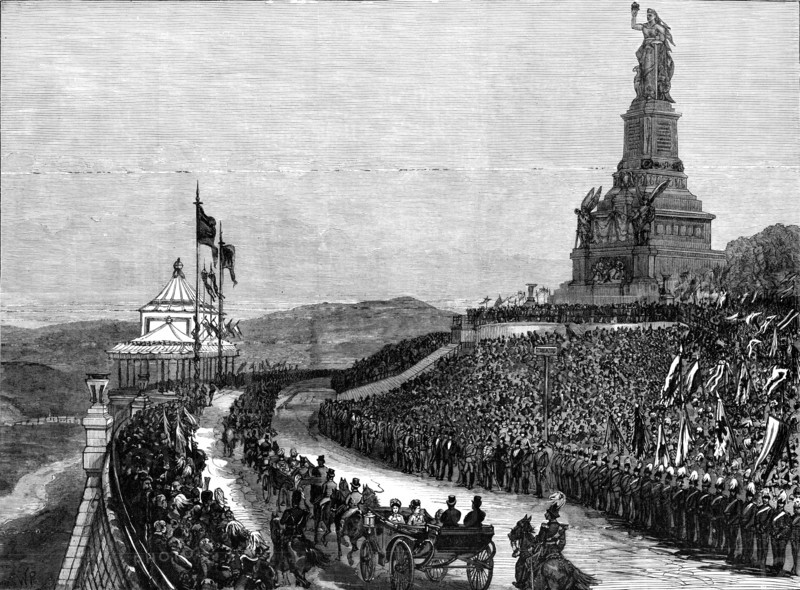 Unveiling the German National Monument at Rüdesheim, opposite Bingen on the Rhine, 1883. Creator: Unknown.