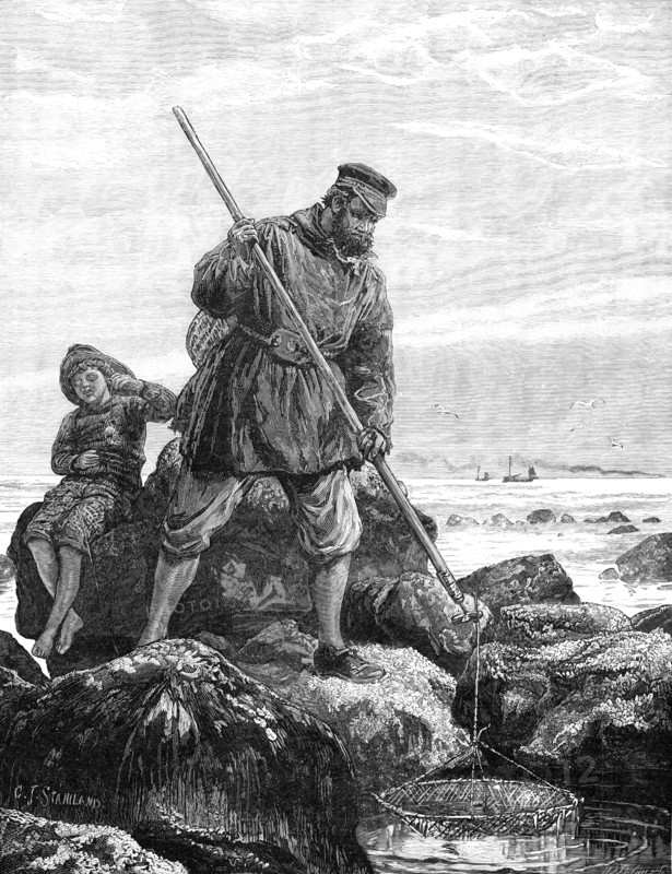Our Fishing Industries: prawn-fishing at Hastings, 1883. Creator: William James Palmer.