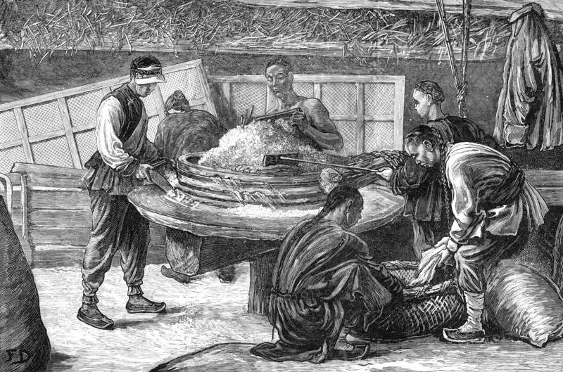 A Chinese flour mill, province of Chi-Li, North China, 1883. Creator: Unknown.