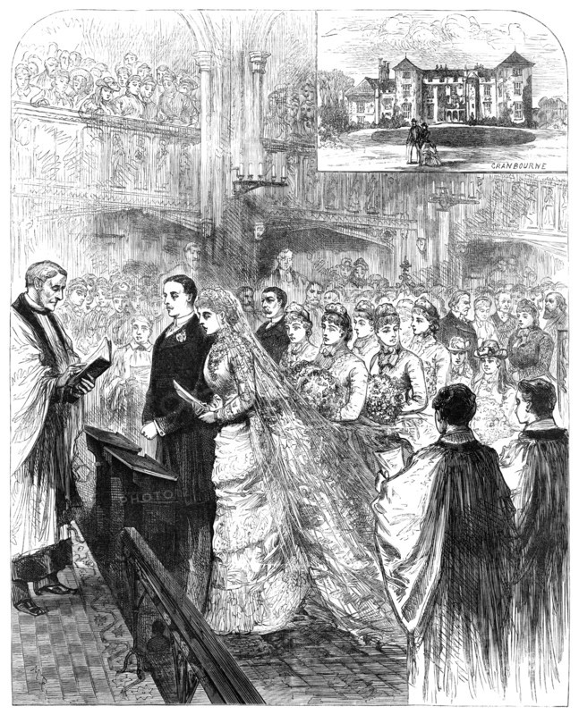 Marriage of the son of Lord Selborne to the daughter of the Marquis of Salisbury, 1883. Creator: Unknown.