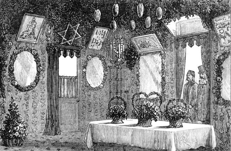 Sir Moses Montefiore's tent for the Jewish Feast of Tabernacles, 1883. Creator: Unknown.