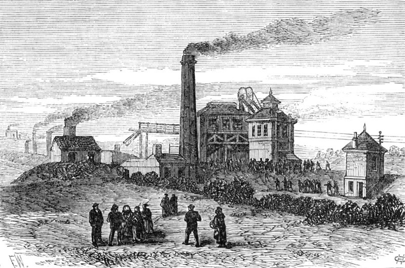 Scene of the Colliery Disaster at Barnsley, 1883. Creator: Unknown.