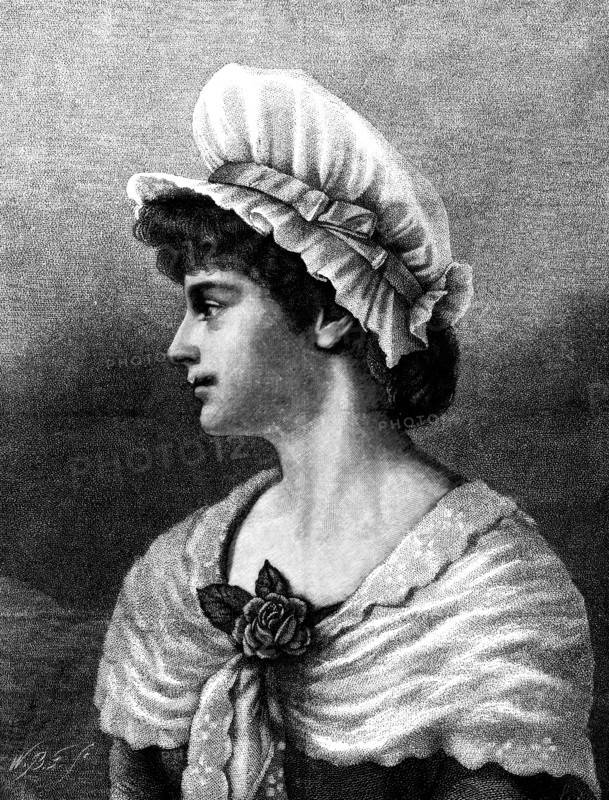 Gentle, Loving, Good, Wearing the Rose of Womanhood, drawn by Emily Mitchell, 1883. Creator: William Biscombe Gardner.