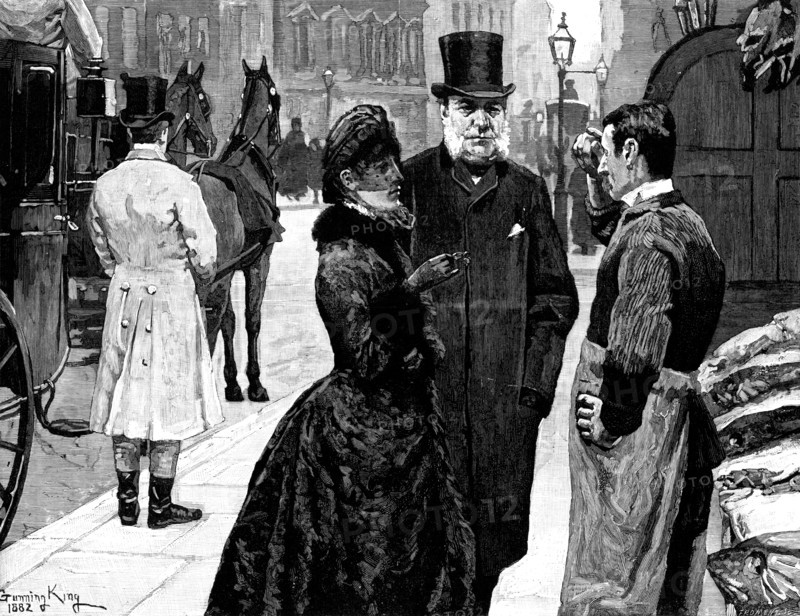 Their Christmas Dinner - Turkey, drawn by G. King, 1883. Creator: Eugène Froment.