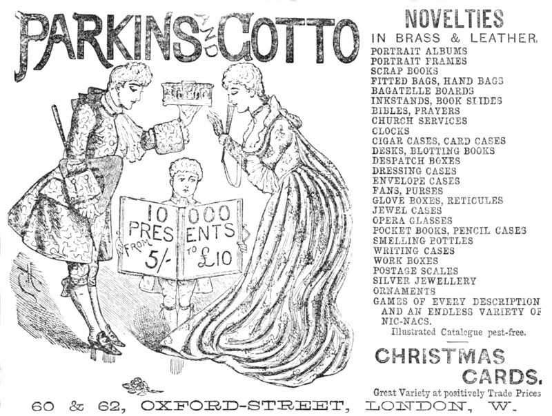 Parkins & Gotto - Novelties, 1883.  Creator: Unknown.