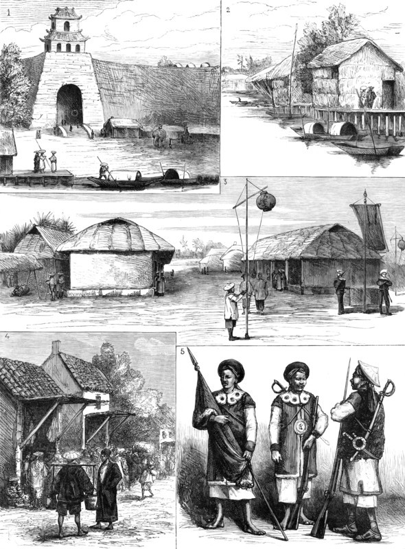 The French in Cochin China: sketches of Hue, 1883. Creator: Unknown.