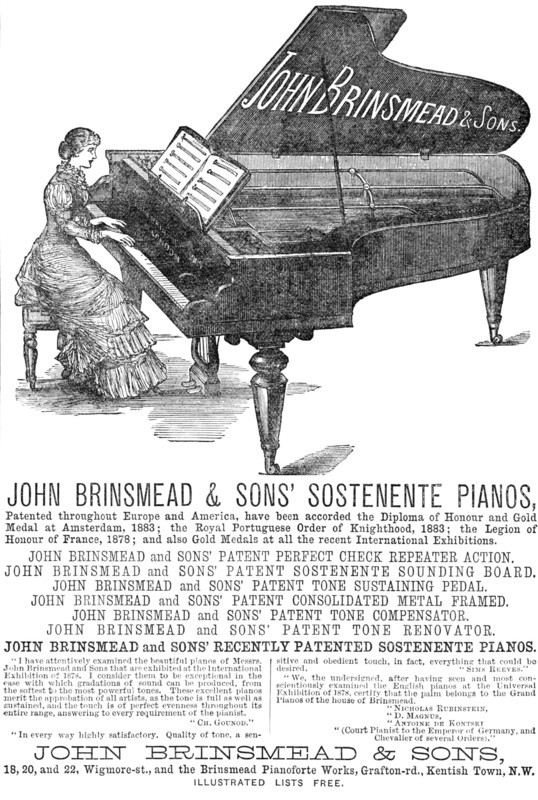 John Brinsmead & Sons' Sostenente Pianos, 1883. Creator: Unknown.