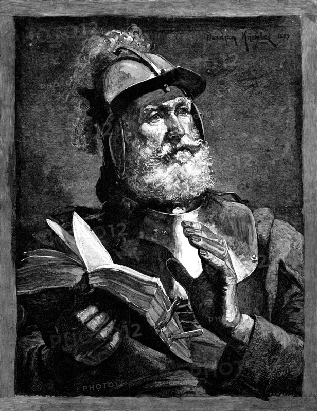 The Father of the Regiment, drawn by Davidson Knowles, 1883. Creator: Eugène Froment.