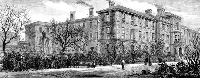 Fire at Forest Gate...School of the Whitechapel and Poplar Unions: view of the building, 1890. Creator: Unknown.