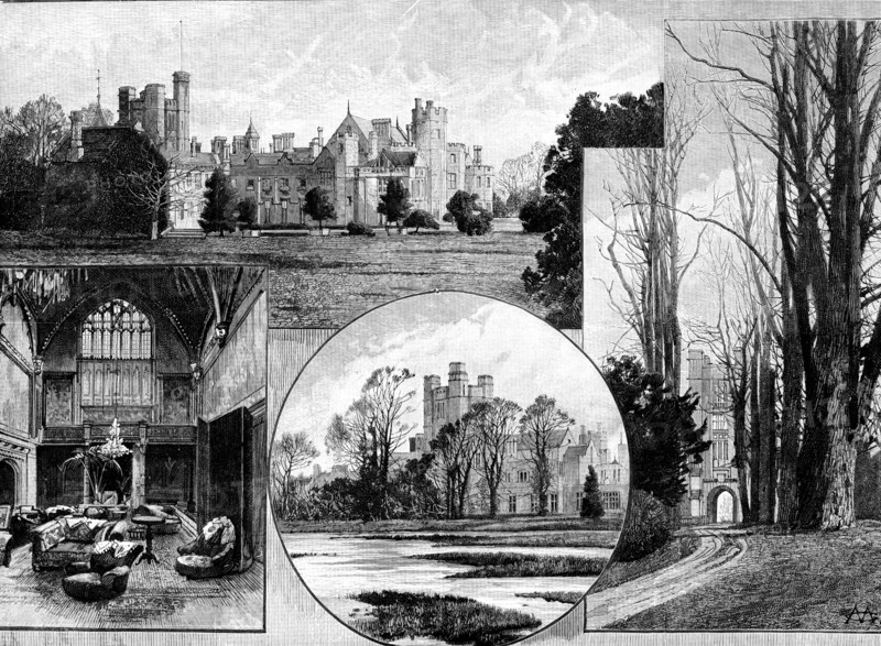 Canford Manor, Dorsetshire, the seat of Lord Wimborne, visited by the Prince of Wales, 1890. Creator: Unknown.
