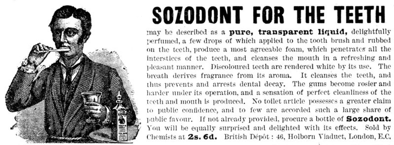 Advertisement for Sozodont for the teeth, 1890. Creator: Unknown.
