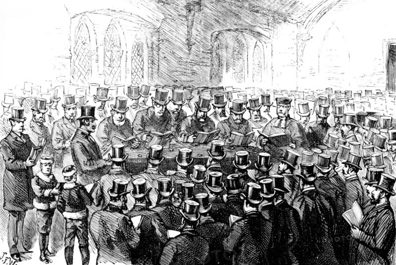 Funeral of the Rev. Dr. Adler: service in the Chapel, Willesden, 1890. Creator: Unknown.