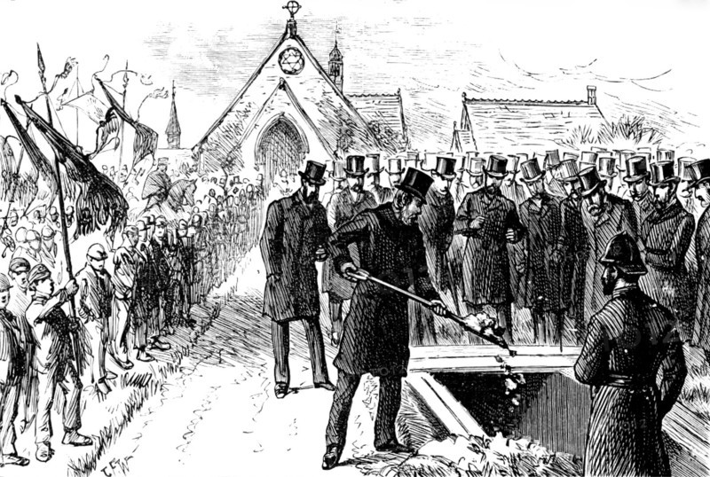 Funeral of the Rev. Dr. Adler: scene at the grave, 1890. Creator: Unknown.
