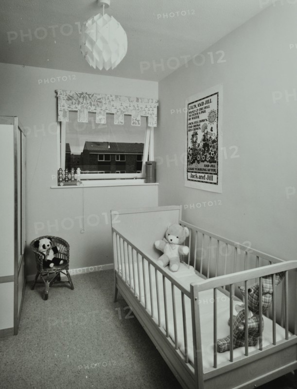45 Enfield Chase, Houghton Regis, Dunstable, Bedfordshire: infant's bedroom, 1971. Creator: Unknown.