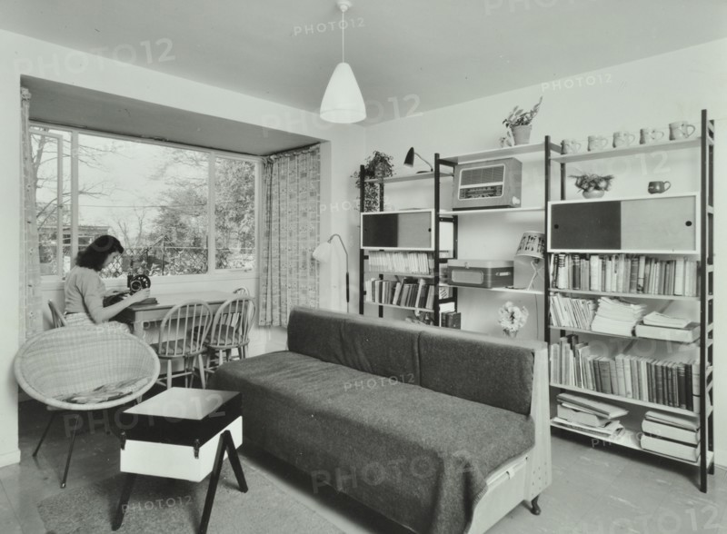 6 Norley Vale, Alton Estate, Wandsworth, London: living room, 1960. Creator: Unknown.