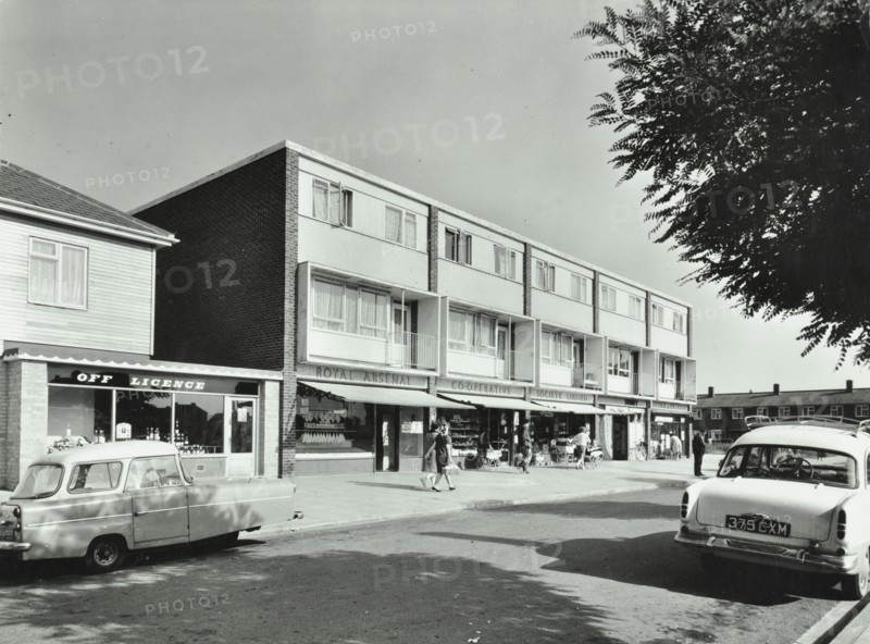 Abbey Estate, Woolwich: blocks of flats and shops, c1960s. Creator: Unknown.