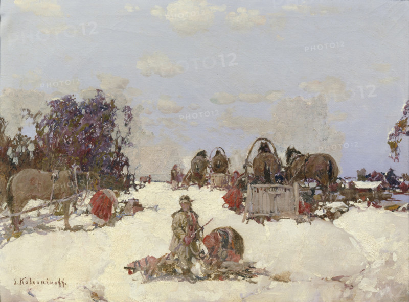 Russian Hunters, early-mid 20th century.  Creator: Stepan Fedorovic Kolesnikov.