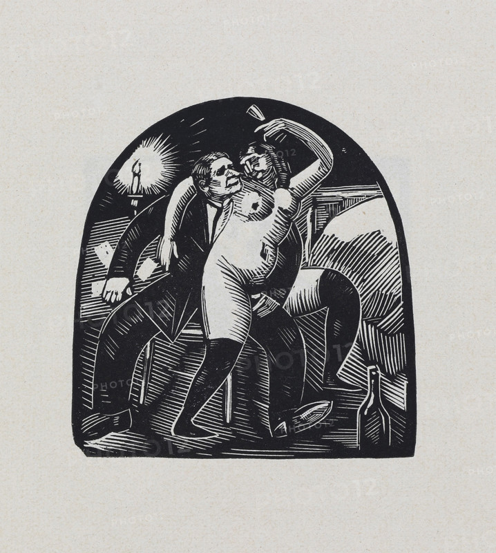 From the series "Wine, women and cards", 1920. Creator: Vasyl' Masyutin.