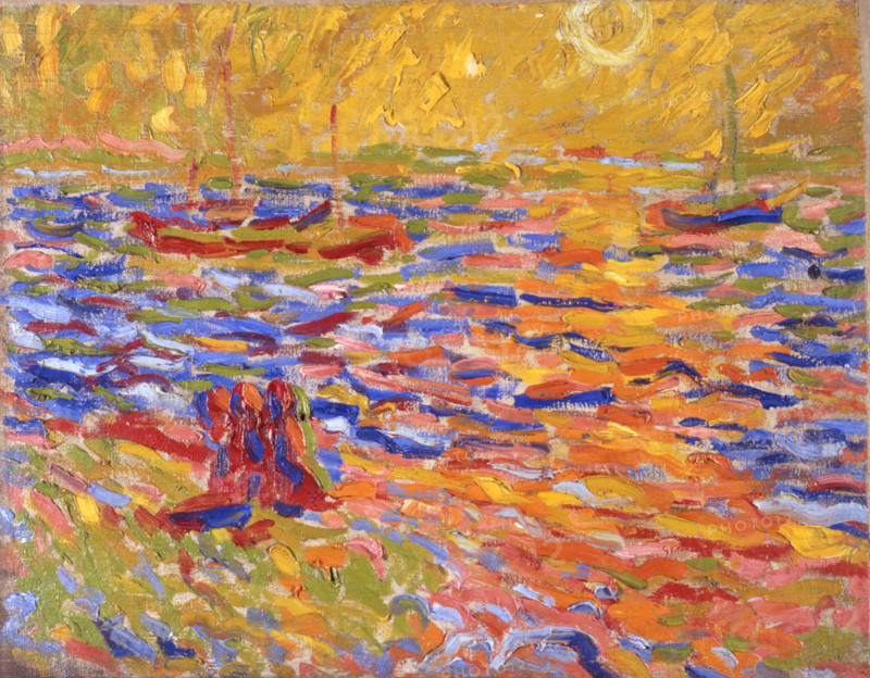 River landscape, c. 1907. Creator: Max Pechstein.