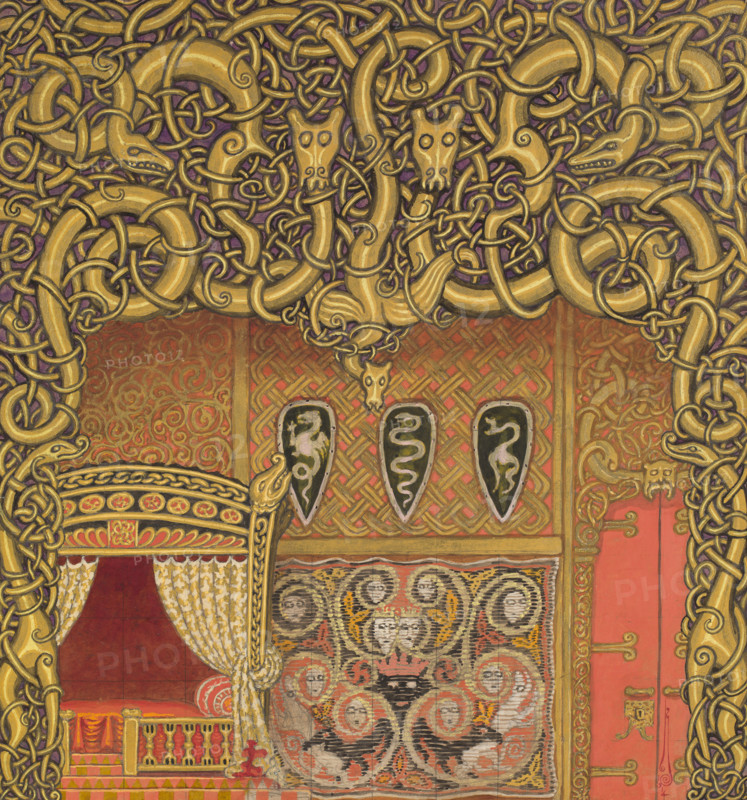 Bedroom, Set Design, 1914. Creator: Nikolay Kalmakov.